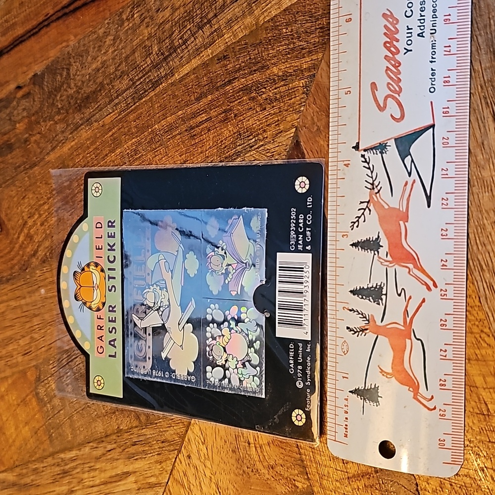 Vintage Garfield laser stickers sheet flying a plane
